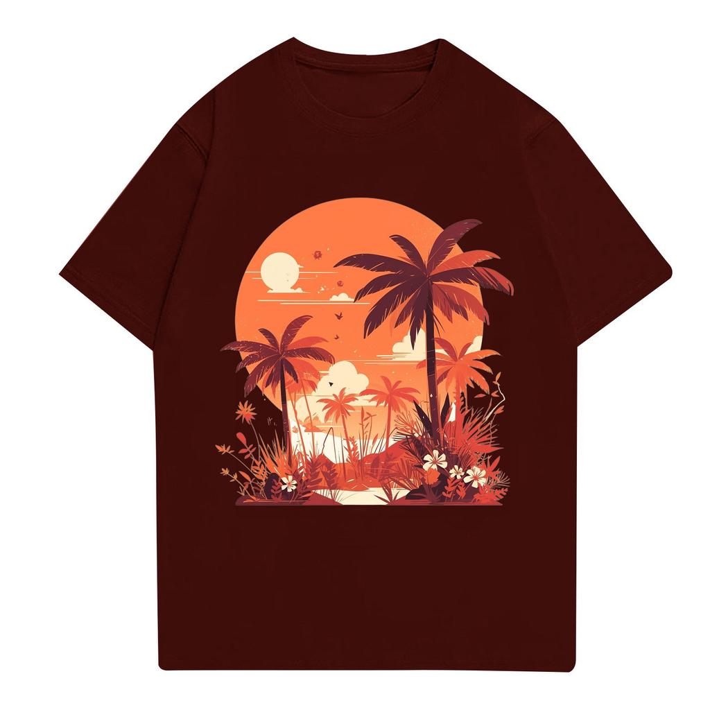 Herren Stehkragen Kurzarmhemd Lose Freizeit Urlaub Hemd Mann