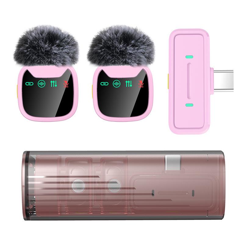 Magnetic Wireless Lapel Mic with Pull-out Charging Case, Noise Reduction, Bluetooth Connectivity for Live Streaming & Recording.