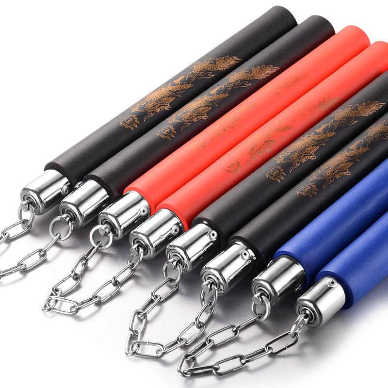 Martial Arts Dragon Pattern Nunchaku with Sponge Grip and Small Bearing Head