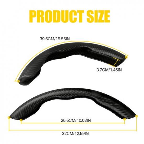 For Mercedes Benz 2x Carbon Steering Fiber Wheel Booster Cover Non slip BLACK