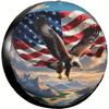 1 Eagle American Flag Tire Cover, Universal Waterproof Hub Cap, Suitable For RVs, SUVs, Trucks, Trailers