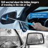 Car Rearview Mirror Wiper Telescopic Car Rearview Mirror Wiper Cleaner 97cm(38.18inch) Long Handle Car Cleaning Tool Mirror Glass Oil Mist Cleaner.