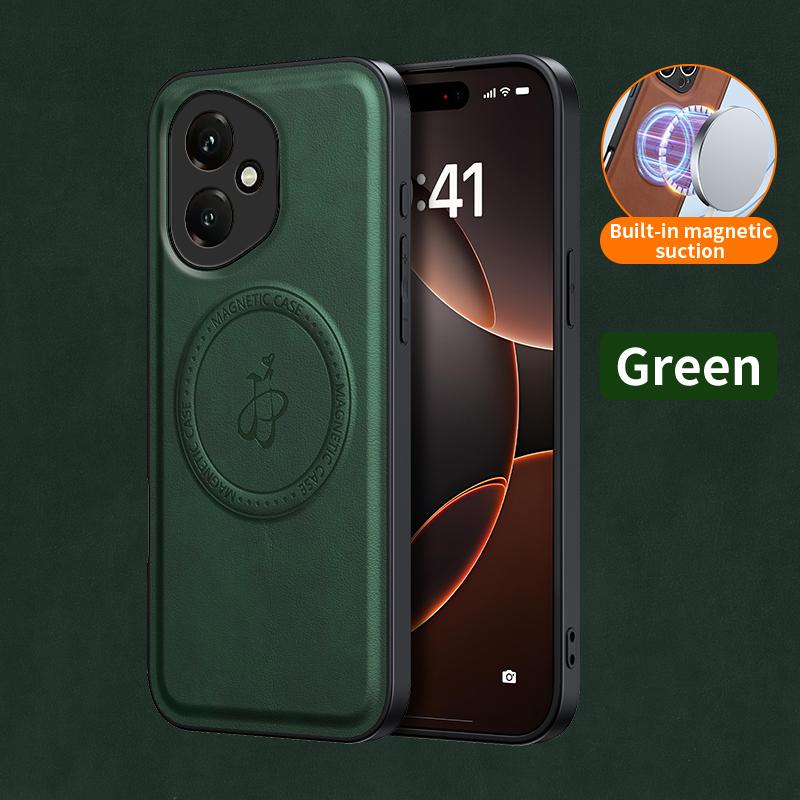 

Магнитный чехол из искусственной кожи с беспроводной зарядкой для Honor 400 Pro 5G Защитная накладка Жесткая задняя крышка Coque Honor 400 (Global) зелёный