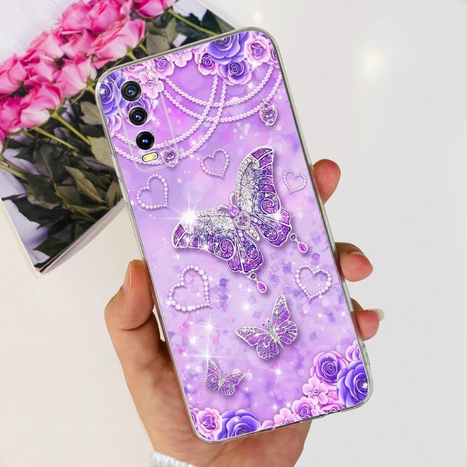 For Vivo Y11s Y12s Case V2028 V2026 V2033 Popular Flower Clear Silicon Back Cover For Vivo Y20 Y20i Y20s V2029 V2027 V2032 Funda