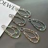Cross-border Crystal Beaded Double Chain Mobile & Keychain Pendant - Anti-Lost Wrist Lanyard Accessory.