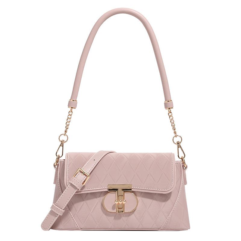 Advanced Light Luxury Texture Diamond Grid Armpit Bag for Women's Spring and Summer New Style French Stick Bag, Niche Versatile Crossbody Bag