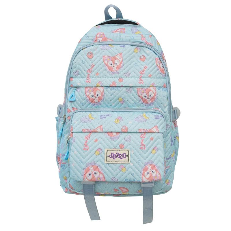 Grade 3-6 Schoolbag for Girls Fox Print Backpack Children Lightweight Backpack
