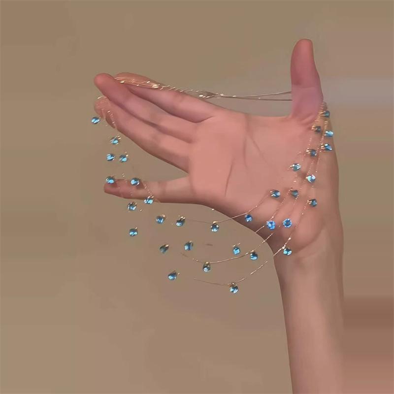 1 Piece Summer Sweet Women Choker Collarbone Chain  Pearl Fringe Necklace Luxury Minimalist Accessories