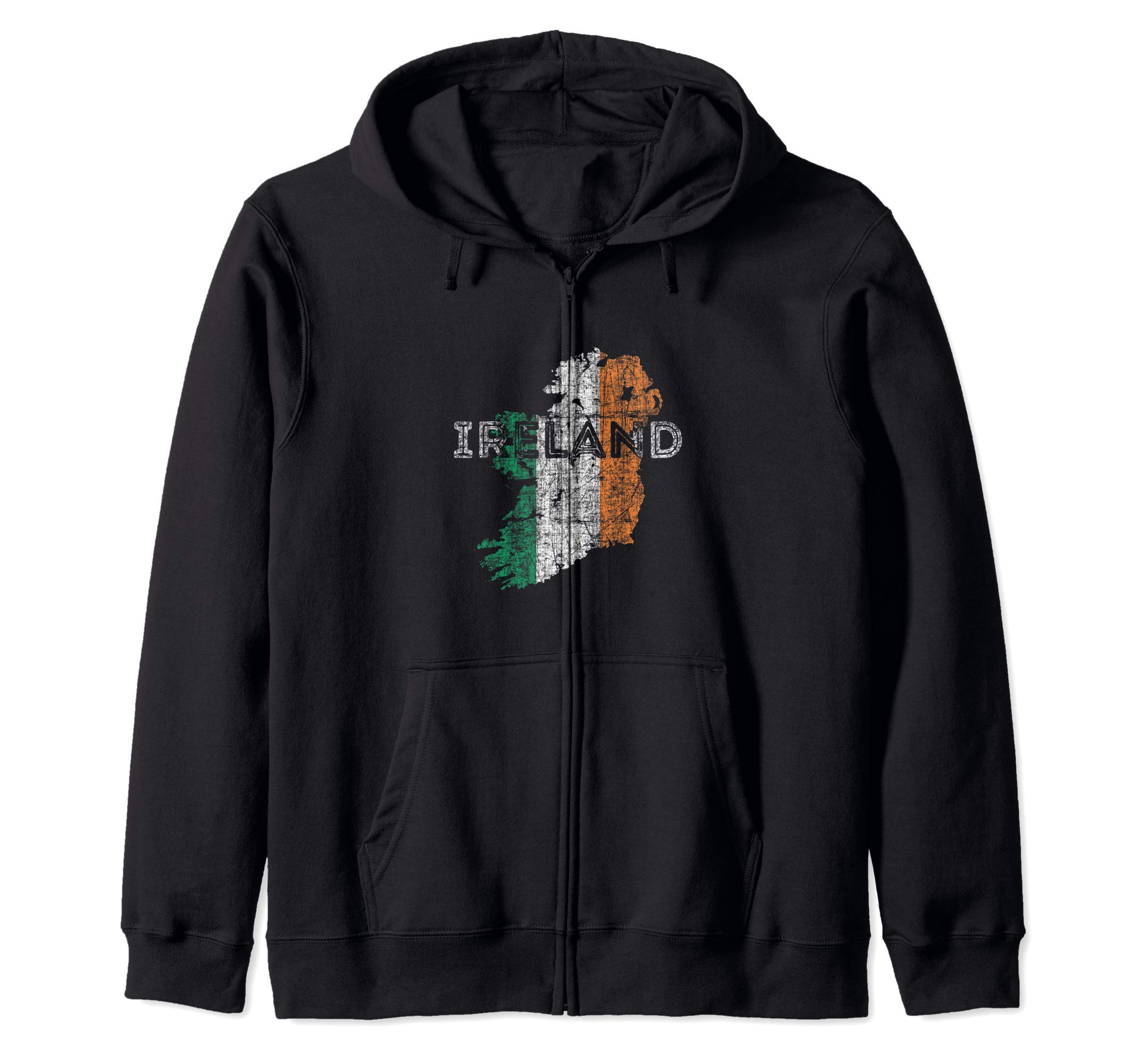 

Ireland map and flag Ireland souvenir zip hoodie - чорний