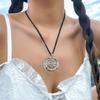 Fashionable Goth Necklace Accessory Chic Swirl Pendant on Velvets Cord Choker