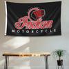 Flag Motorcycle Banner 3x5ft/90 * 150cm (HD Printing, Durable 150D Polyester) for Garage Man Cave with Metal Grommet