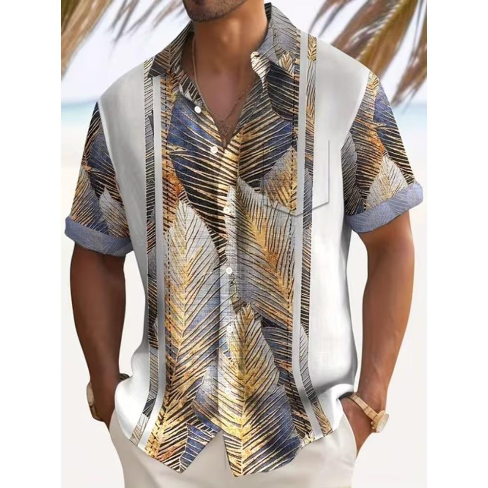 Men's Retro Pattern 3D Print Shirt Button Up Shirt Casual Shirt Summer Shirt Short Sleeve Daily Vacation Clothing