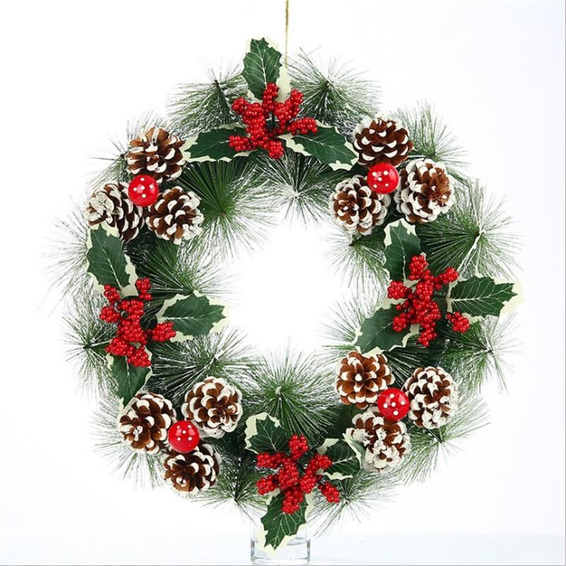 Christmas Pine Cone Wreath Holiday Door Hanging Decor Hotel Mall