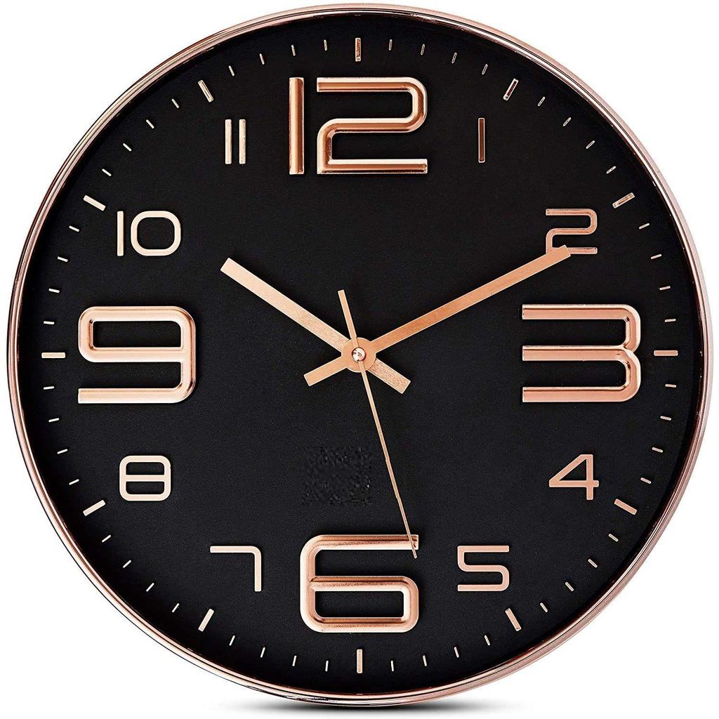 Leise Stumm Batteriebetrieben Nicht-tickend Leise Dekorative Wanduhr mit Verdicktem Kunststoffrahmen Glasabdeckung für Wohnzimmer