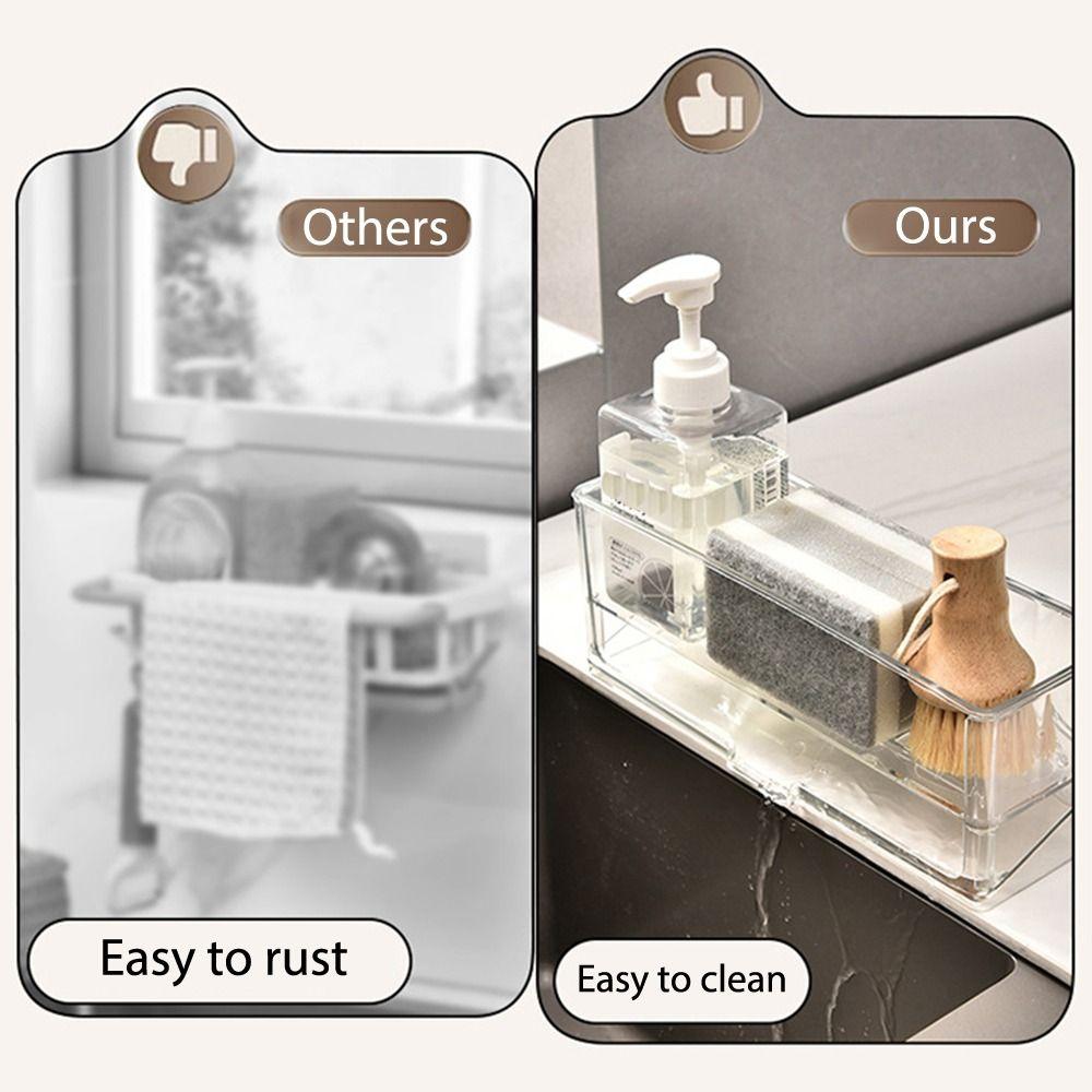 Large Size Self-draining Sink Shelf Rag Organizer Soap Basket  Bathroom Shampoo Shelves