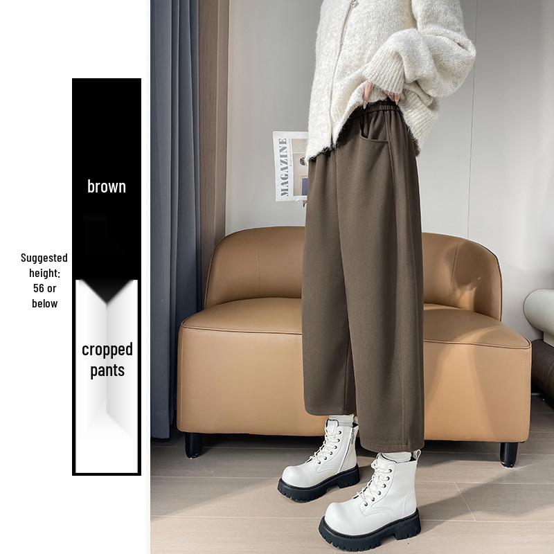 

Women s Fleece-Lined Curved Knife Wide-Leg Pants, Autumn/Winter 2025 Collection XL