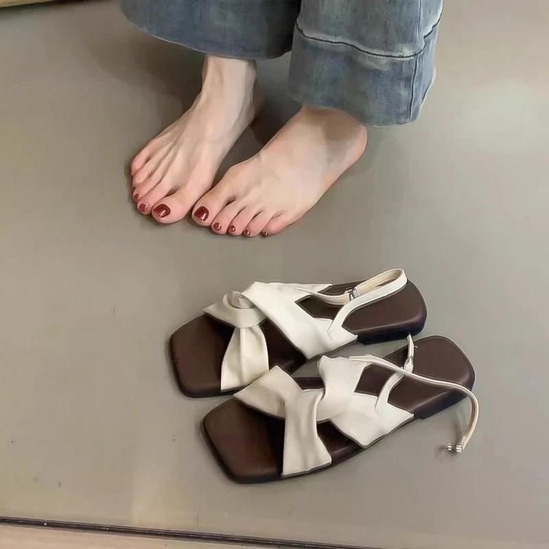 Fashion 2025Summer Women Gladiator Open Toe Sandals Comfort Soft Sole Shoes Ladies Casual Beach Vacation Sandalis