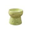 Large Diameter Elevated Cat Bowl Anti-knock Anti-spill Neck Protection Bowl Cheese Shape Ceramic Pet Food Bowl