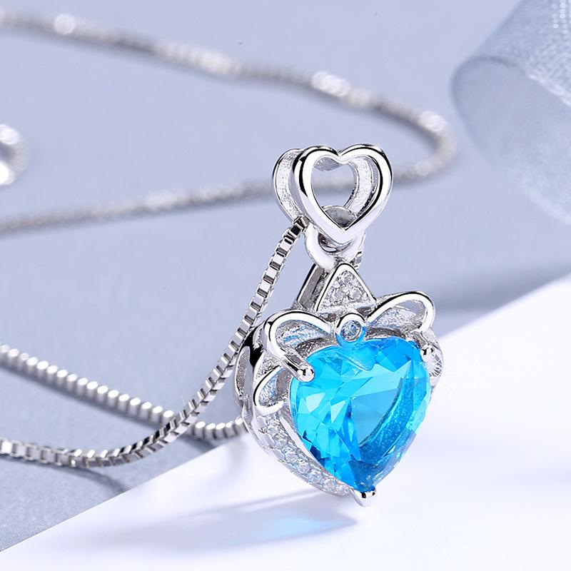 S925 Sterling Silver Double Love Pandantiv Lumină Ornament clasic de lux, original