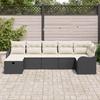 Garden Sofa Set with Cushions 7 pcs Black Poly Rattan