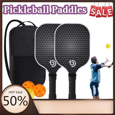 Conjunto Leve de Pickleball com Pegada Antiderrapante Raquetes de Pickleball Face de Fibra de Carbono e Grafite Esportes ao Ar Livre