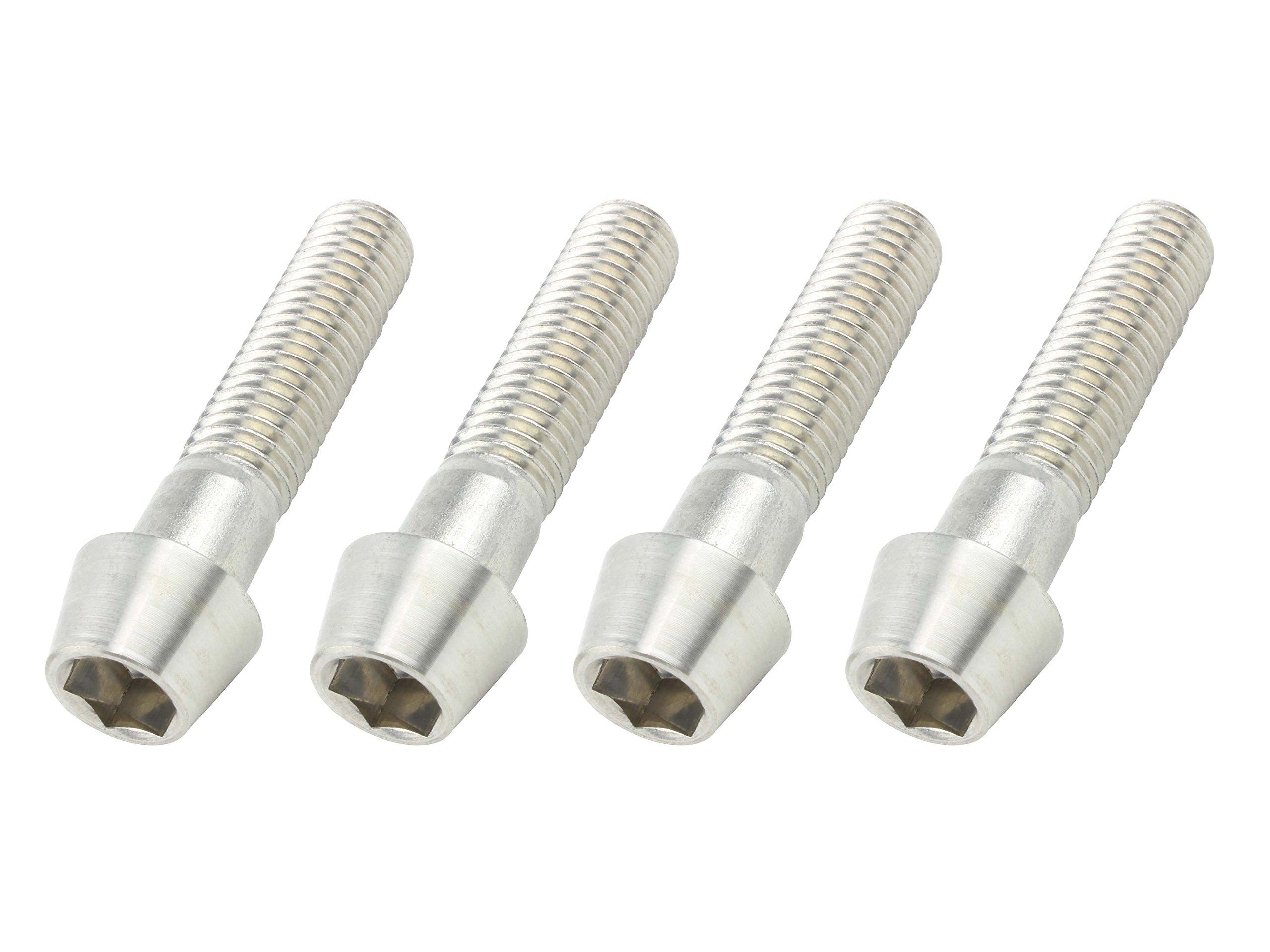 

POSH FAITH Motorcycle Accessories Tapered Cap Stainless Pack of M10 x Bolts, Steel, P1.5, 4, 45, 901045-T1