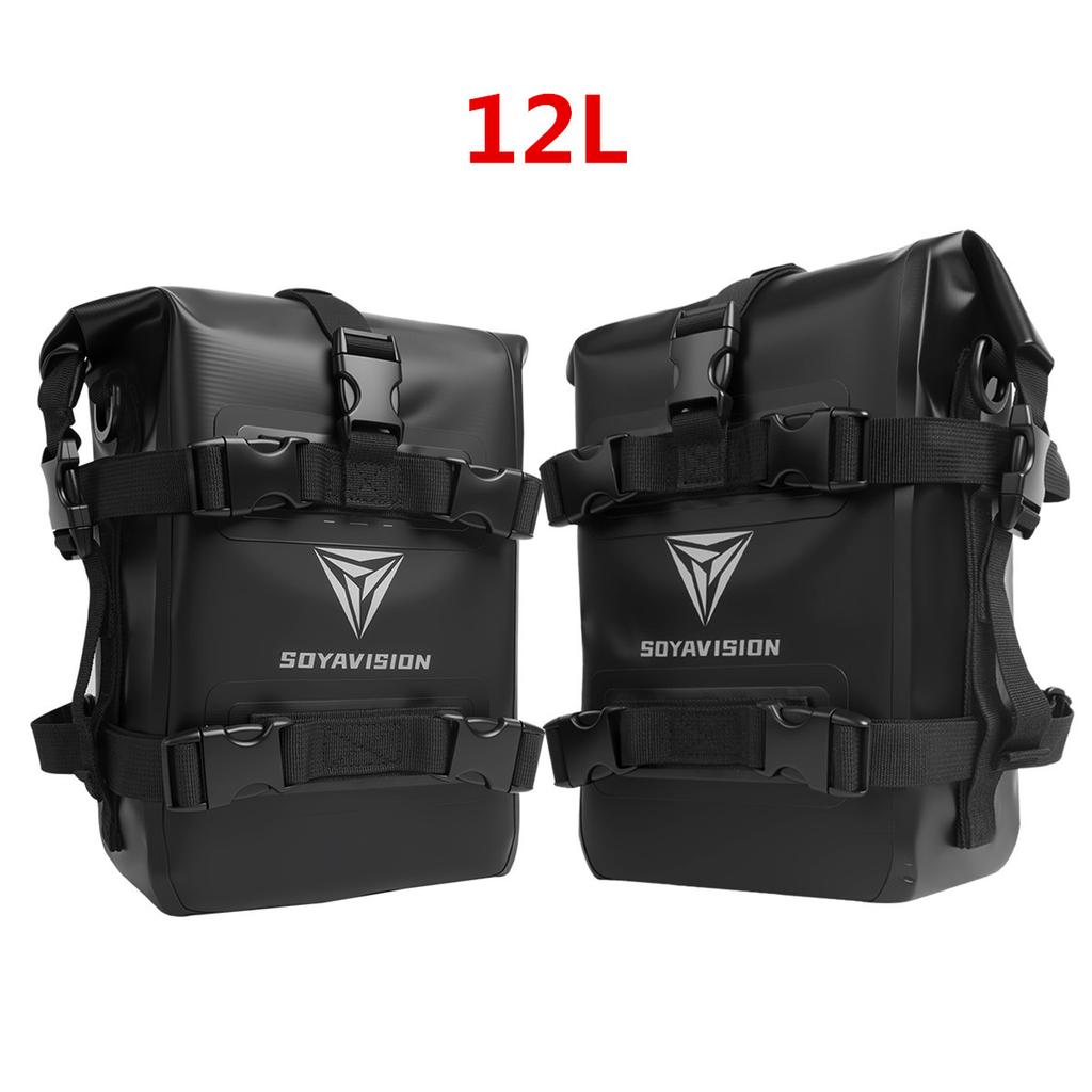 Reflective Motorcycle Dry Bag Bumper Crash Bar Bags 7L-9L/11L-13L Motorcycle Sissy Bar Back Seat Saddle Rack Side Tool Bag Pack