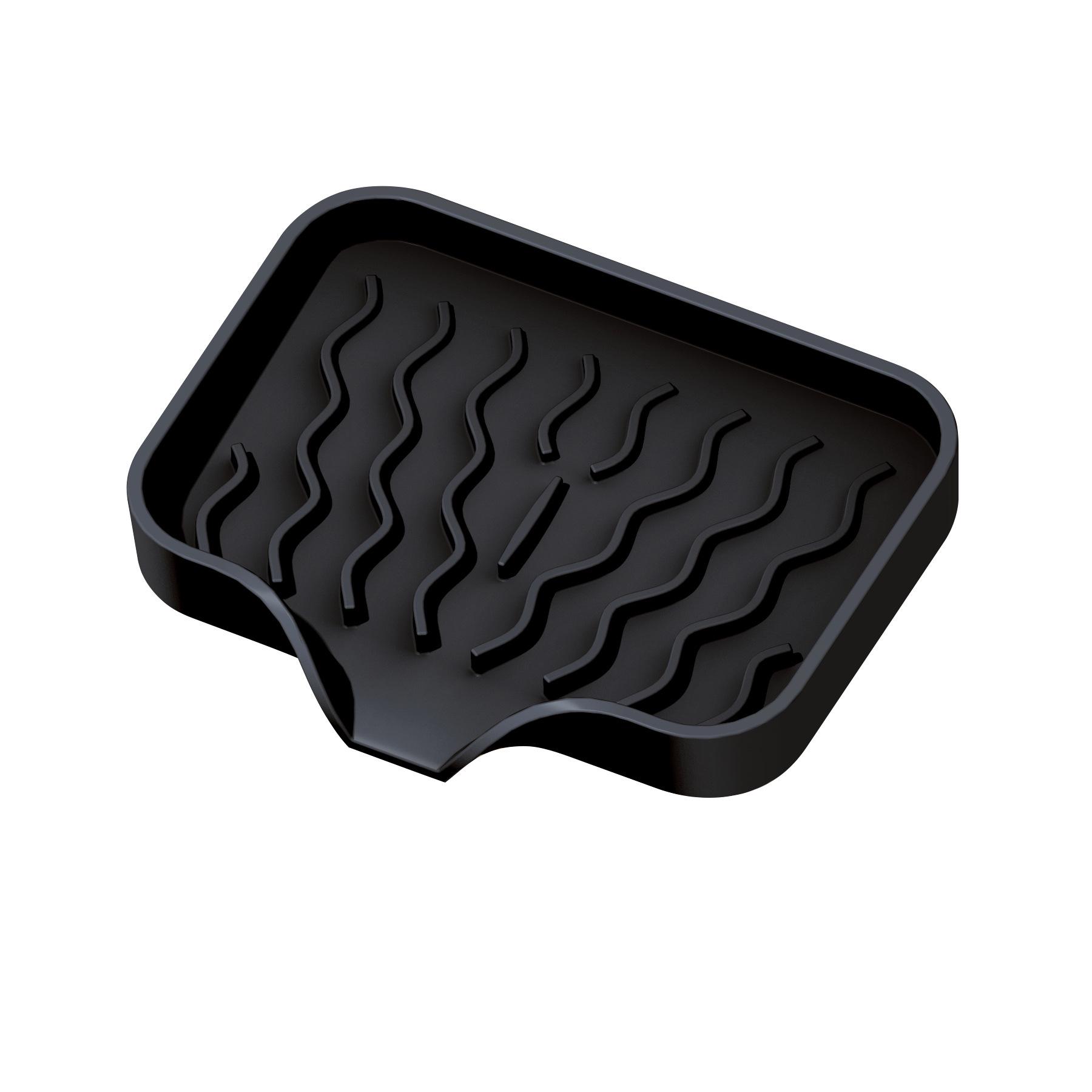 

Wavy Pattern Silicone No-Drill Soap Dish & Drain Mat Rack