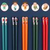 JANKNG 5 Pairs Chinese Janpanese Chopsticks Set Family Chopsticks Set Food Sushi Stick Reusable Korean Alloy Tableware Set