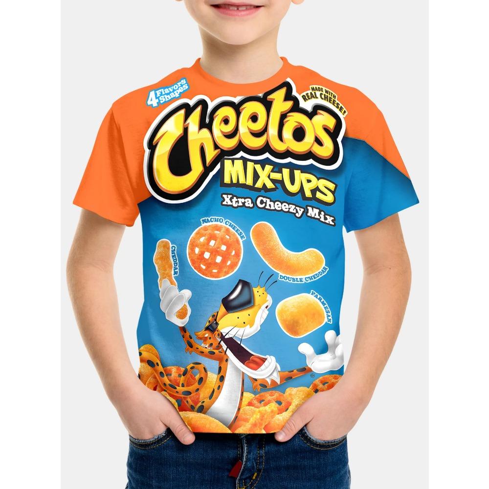 

Creative Funny Chips 3d Printed Takis Customized Children Fashion T-Shirt Round Neck Short Sleeve Boys Girls Kids Casual Tops 140