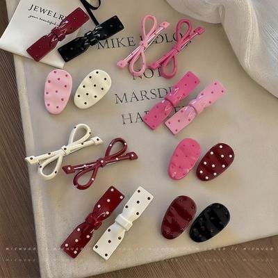 Rosa Pünktchen Schleifen-Haarspange - Süßes Entenschnabel-Accessoire für Damen & Mädchen