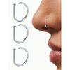 1/3PCS Geometric Nose Ring, Punk Septum Hoop for Women, Stainless Steel Nose Stud Body Jewelry, Piercing Gift