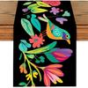 ANNA QUEEN Boho Floral Table Runner 13x72 Inch, Colorful Mexican Otomi-Style, Folk Art Table Decor for Dining Table, Fiesta Party, Kitchen, Wedding