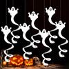 Halloween Black Bat Hanging Swirls Decoration 10 Pcs Set Spooky Ceiling Decor for Home Party and Haunted House