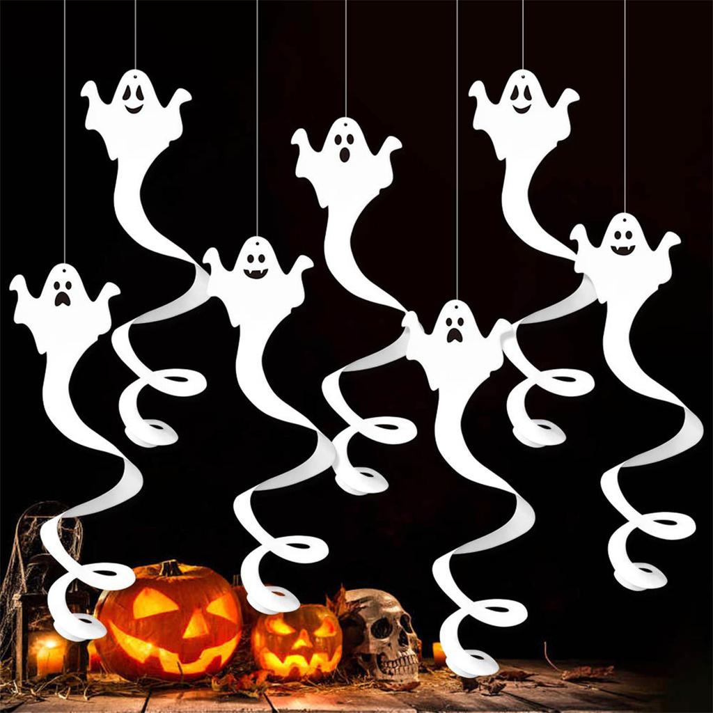 Halloween Black Bat Hanging Swirls Decoration 10 Pcs Set Spooky Ceiling Decor for Home Party and Haunted House