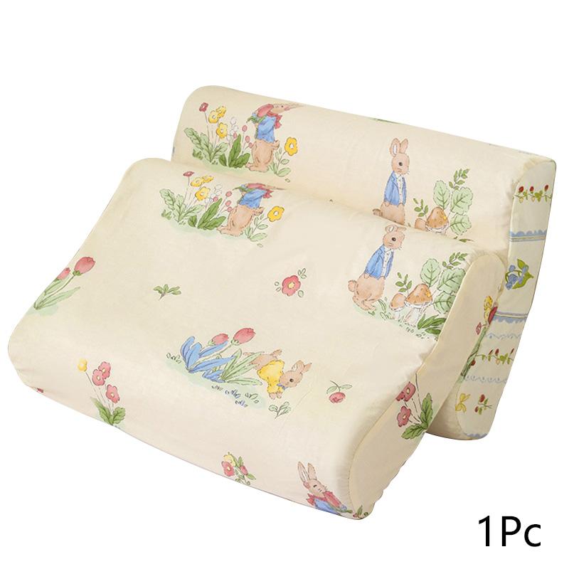 1pc Soft Skincare Cotton Latex Pillowcase Bedroom Memory Foam Curved Sleeping Pillow Case Cartoon Washable Bed Supplies Decor