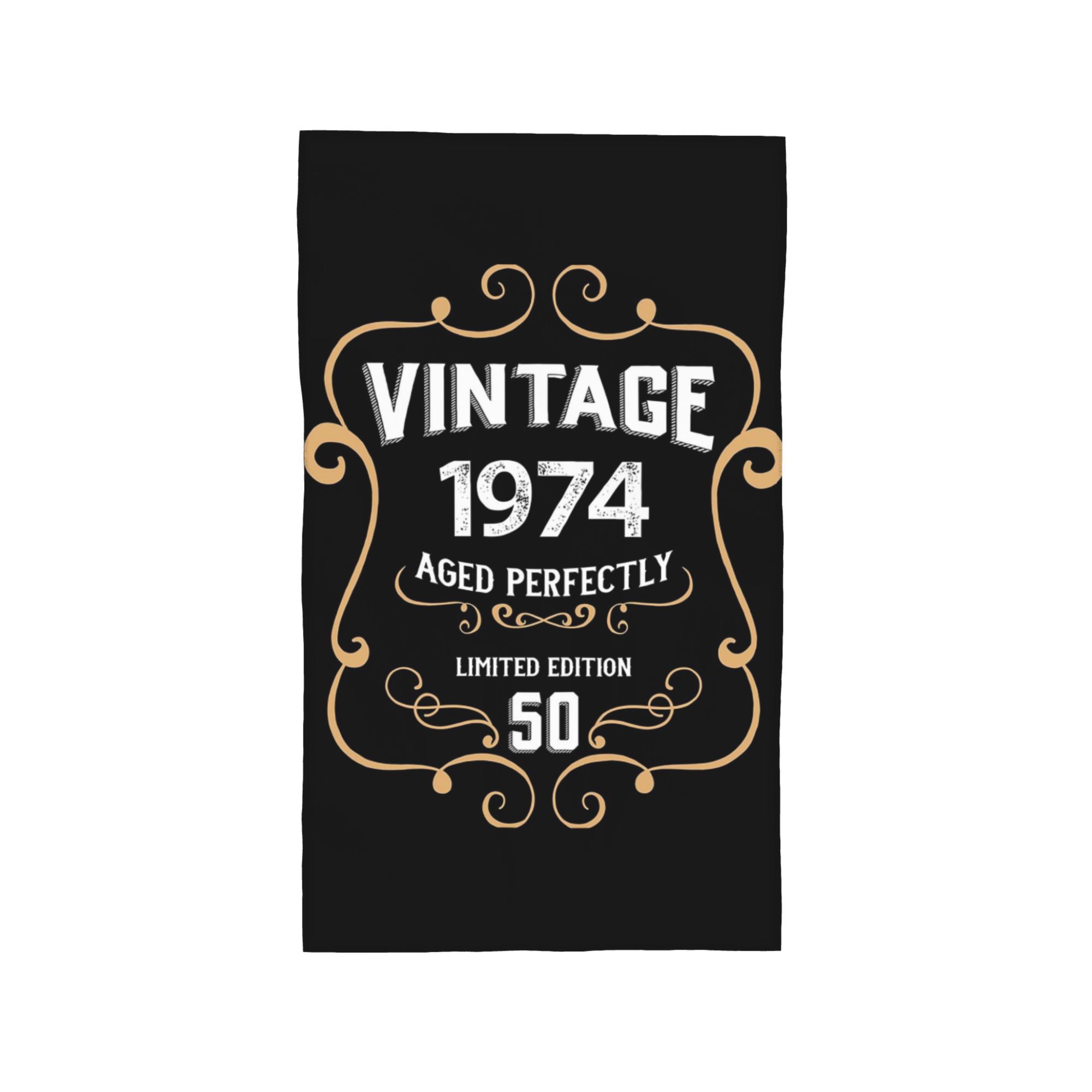 

50th Birthday Vintage 1974 Aged Perfectly Gift Soft Face Towel Quick Dry Pool Bath Cotton Towels Breathable W40*H60(CM)