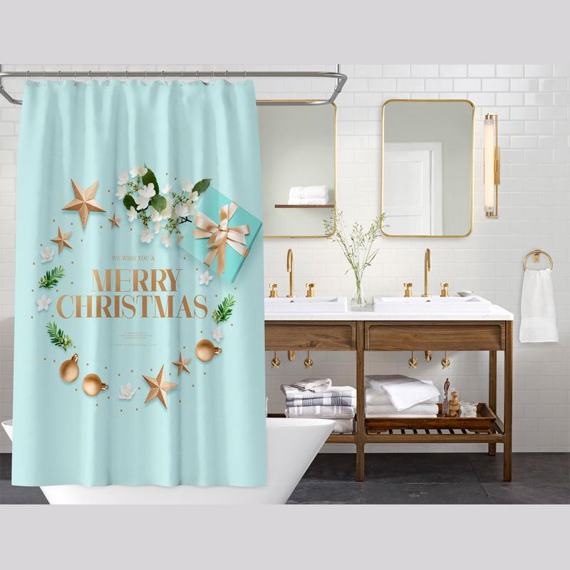 Bathroom Thickened Waterproof Curtain Mildew Proof Shower Curtain Shower Partition Curtain Shower Curtain Bathroom Curtain Free Perforation
