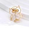 Polished Owl Brooch Fashionable Zinc Alloy Jewelry Lightweight Design For Women Men Gift Gold Silver Option