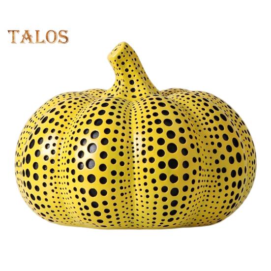 

Статуэтка тыквы в желтый горошек Мини-скульптура из смолы в виде тыквы в горошек Фигурка тыквы в горошек Украшение для домашнего офиса, рабочего стола, орнамент D