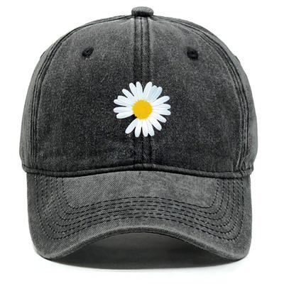 Kšiltovka s potiskem sedmikrásek Nastavitelná síťovaná čepice Retro bavlněná Snapback Letní venkovní Golf Rybaření Dárek Čepice street style