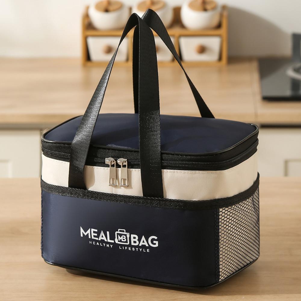 Portable Aluminum foil Lunch Box Storage Bag Thickened Oxford Thermal Insulation Bag Waterproof Thermal Lunch Bag Picnic