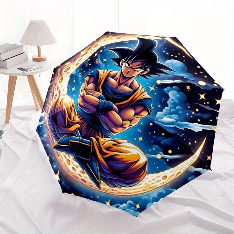 Dragon Ball Automatic Folding Umbrella - Lightweight, Retractable Design with 8-Rib Durability, Perfect for Outdoor Adventures, Fashionable