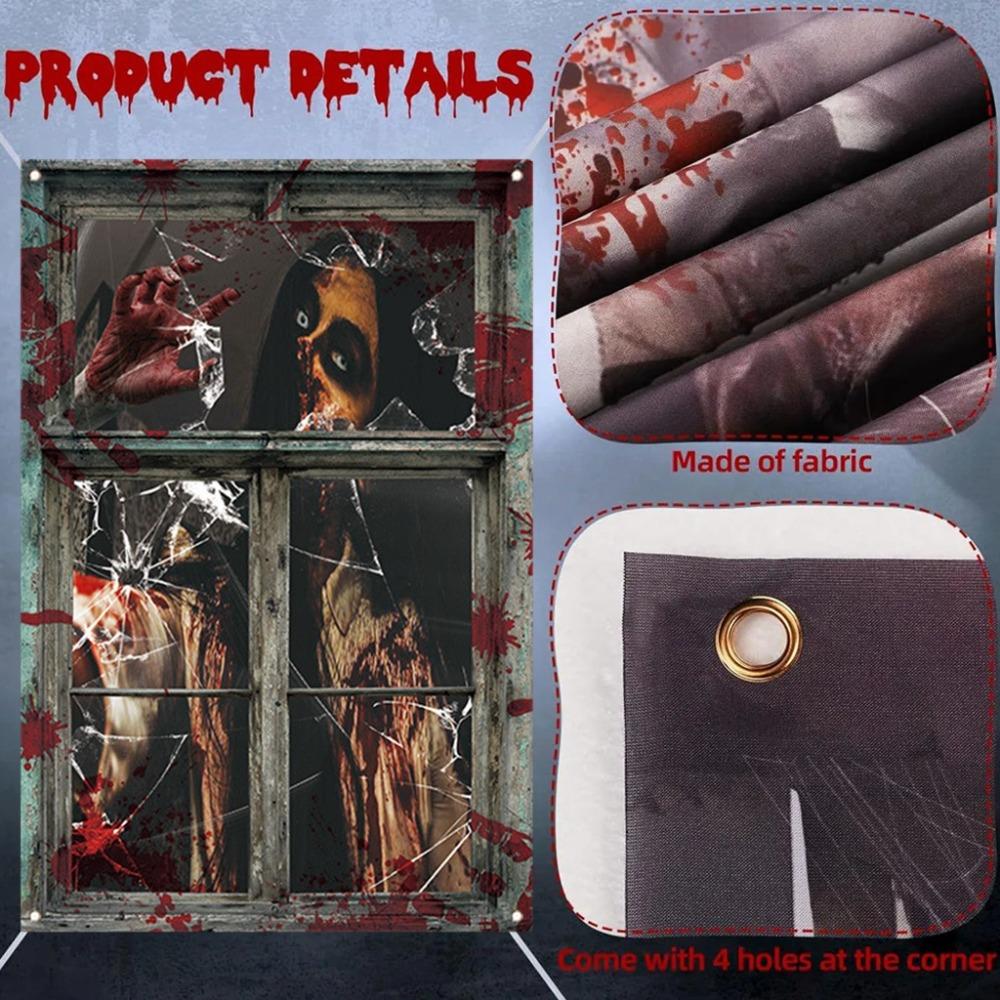 Durable Halloween Ghost Curtain Fade-resistant Tablecloth Dust Covers  Halloween Supplies