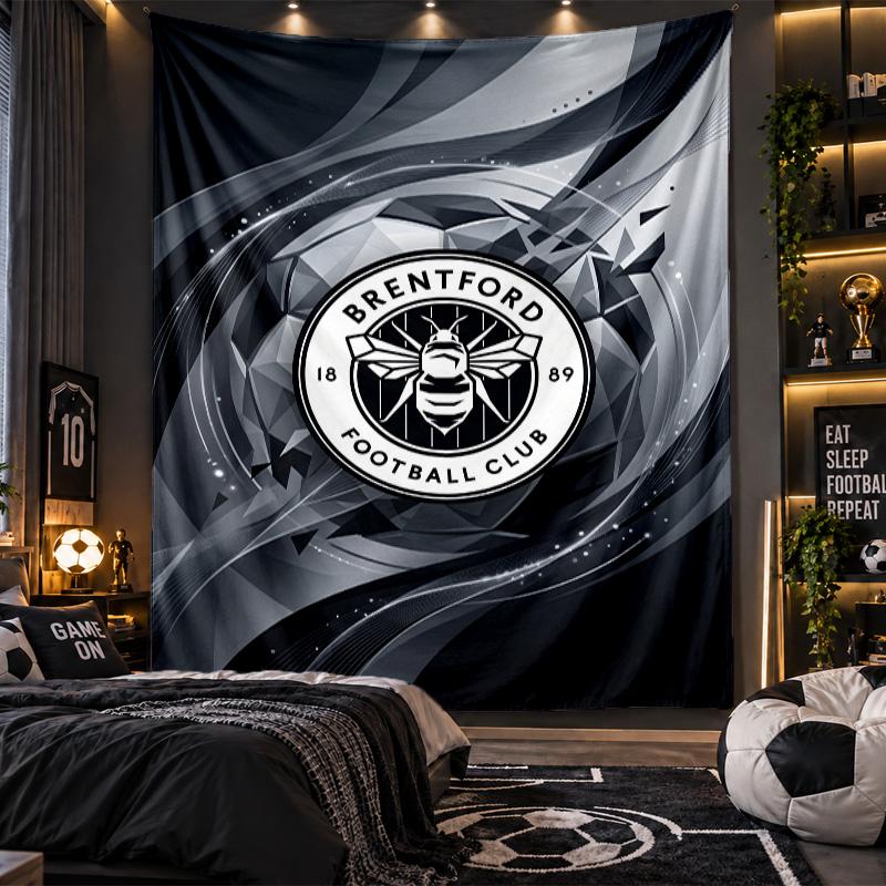 Wall Hanging Tapestry Brentford Football Print Cloth for Living Room Bedroom Home Decor