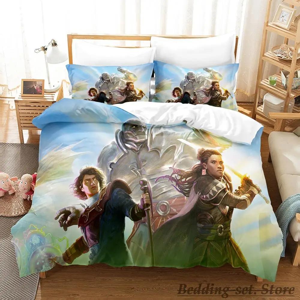 New M-Magic The Gathering Bedding Set Cartoon Anime Three-piece Set Adult Kid Bedroom Duvetcover Sets 3D Kawaii Twin Set