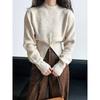 Autumn Round Neck Zipper Design Long Sleeved Knitted Sweater Loose Solid Color Casual Fashion Office Pullover Women Sweaters Female Clothing