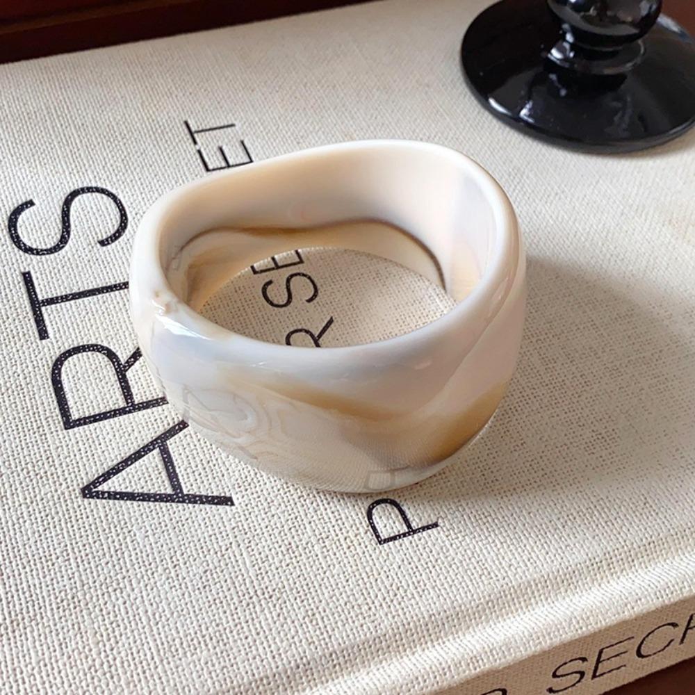 Irregular Hand Ring Irregular Acrylic Bangles Big Size Geometric Bracelets Women