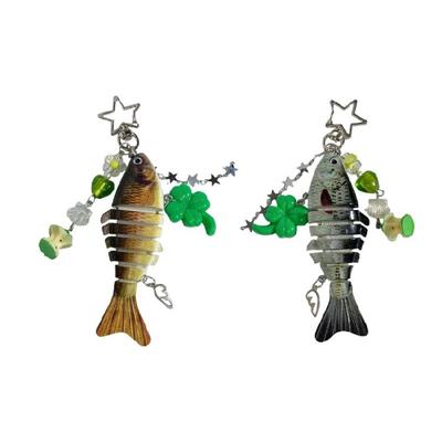 Realistic Fish Shape Keychain Premium Resin Material Lightweight Key Organizers for Outdoorsmen Imitation Fish Keychain