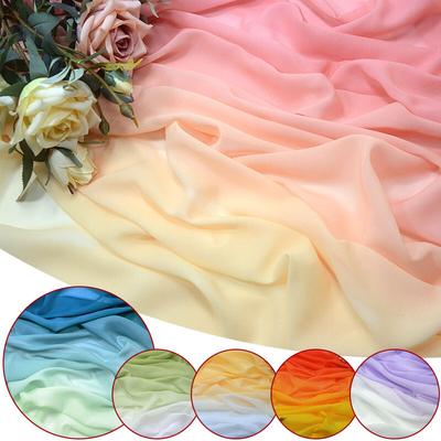 Gradient Color Rainbow Chiffon Fabric Scarf Sewing Craft DIY Ancient Style Hanfu Dress Stage Costume Decor Clothing Supplies